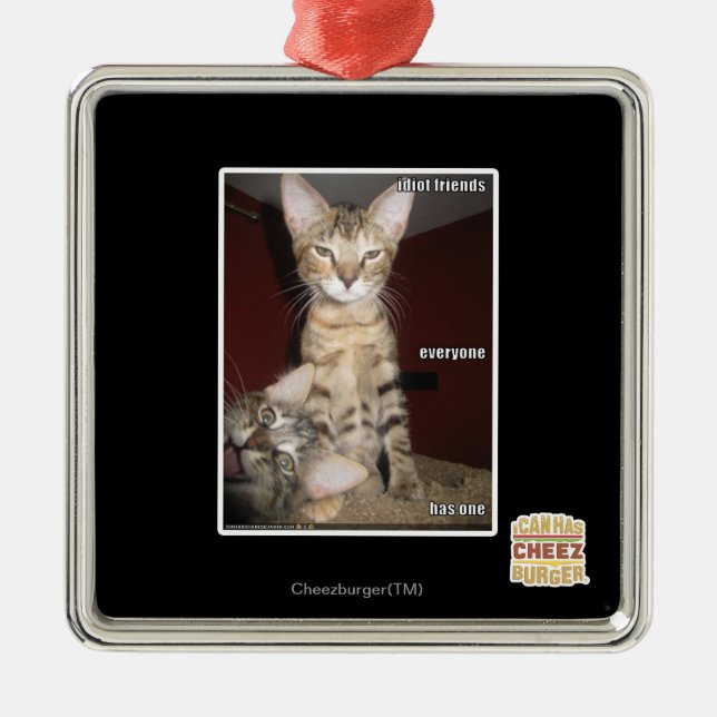 Idiot Friends Metal Ornament (Front)