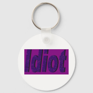 "Idiot" purple stylised design Key Ring