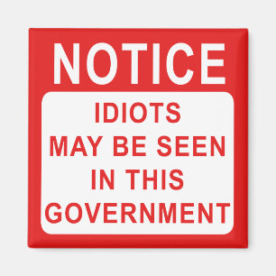 Idiots Notice Magnet
