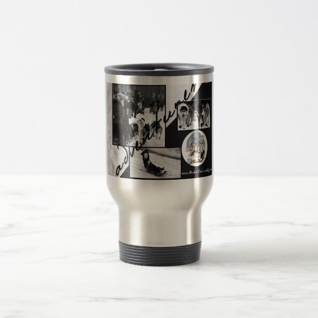Iditarod B&W Travel Mug (Center)