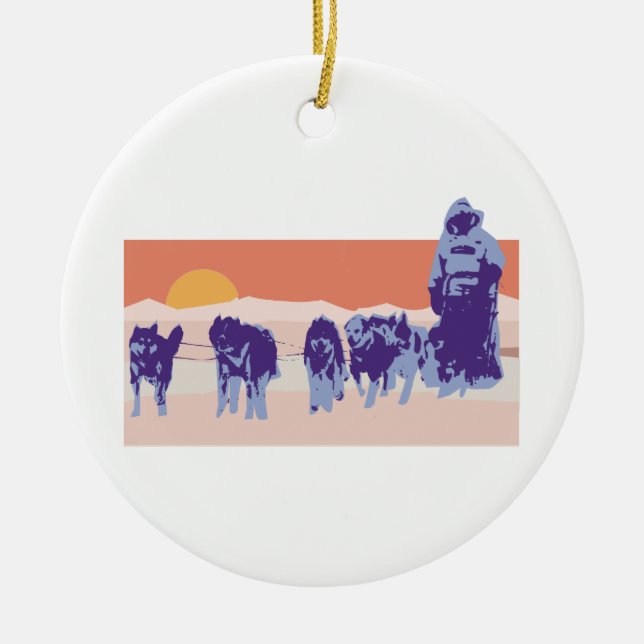 Iditarod Ceramic Ornament (Front)