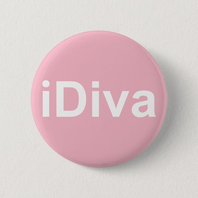 iDiva not iPhone or iPad fun witty humourous Badge (Front)