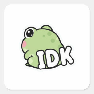 IDK Frog Sticker Cute Ignoring Frog Minimal Meme K