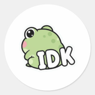 IDK Frog Sticker Cute Ignoring Frog Minimal Meme K