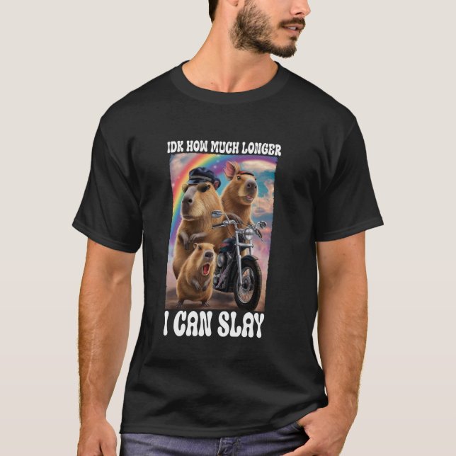 Idk How Much Longer I Can Slay Capybara Funny Capy T-Shirt (Front)