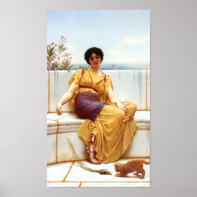 Idleness by John William Godward Poster (Front)