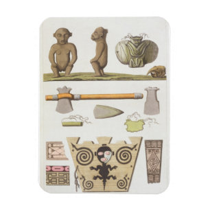 Idols of the Caribbeans (colour engraving) Magnet
