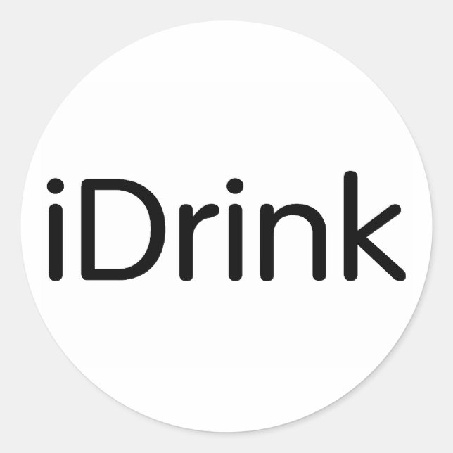iDrink Classic Round Sticker (Front)