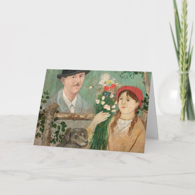 Idyll Beside a Fence | Tadeusz Makowski Card (Front)