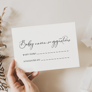 Idyllic Calligraphy Baby Name Suggestions Card