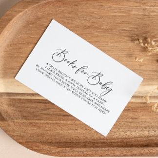 Idyllic Calligraphy Baby Shower Book Request Enclosure Card