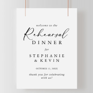 Idyllic Calligraphy Rehearsal Dinner Welcome  Poster