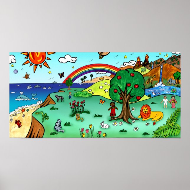 Idyllic Children's Landscape -- Paradise Poster (Front)