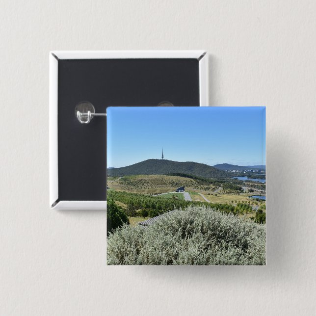 Idyllic Day in Canberra  15 Cm Square Badge (Front & Back)