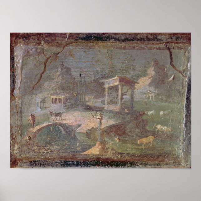 Idyllic Landscape, from Herculaneum, Poster (Front)