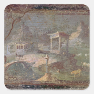 Idyllic Landscape, from Herculaneum, Square Sticker