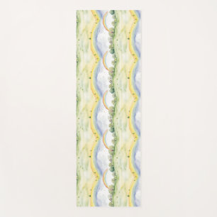 Idyllic Landscape with Trees, Bushes, Flowers Yoga Mat