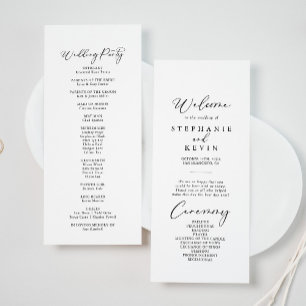 Idyllic Stylish Calligraphy Wedding Program