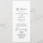 Idyllic Stylish Calligraphy Wedding Program<br><div class="desc">This idyllic stylish calligraphy wedding program is perfect for a rustic wedding. The simple and elegant design features classic and fancy script typography in black and white.</div>