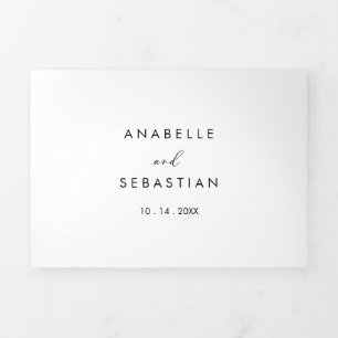 Idyllic Stylish Calligraphy Wedding Tri-Fold Invitation