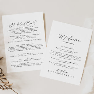 Idyllic Stylish Calligraphy Wedding Welcome Letter