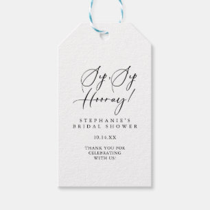 Idyllic Stylish Sip Sip Hooray Bridal Shower Gift Tags