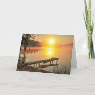 Idyllic Sunrise   Misty Mountain Lake, Bulgaria Card