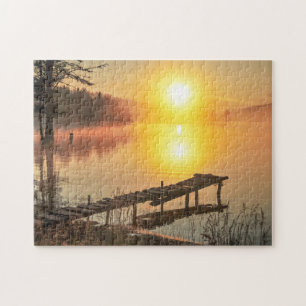 Idyllic Sunrise   Misty Mountain Lake, Bulgaria Jigsaw Puzzle