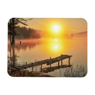 Idyllic Sunrise Misty Mountain Lake, Bulgaria Magnet