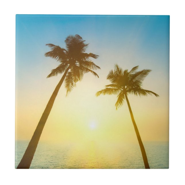 Idyllic Tropical Heaven Ceramic Tile (Front)