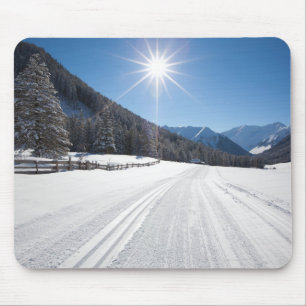 idyllic winter landscapes in the berwanger tal, mouse pad