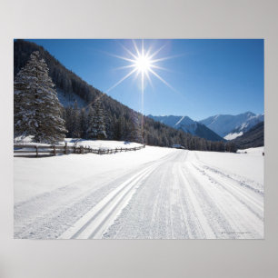 idyllic winter landscapes in the berwanger tal, poster