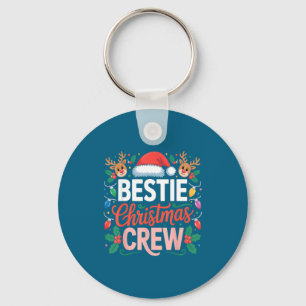Ie Christmas Crew Santa Hat Holiday Art Matching F Key Ring