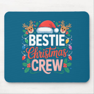 Ie Christmas Crew Santa Hat Holiday Art Matching F Mouse Pad