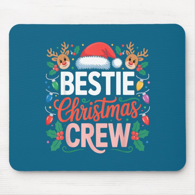 Ie Christmas Crew Santa Hat Holiday Art Matching F Mouse Pad (Front)