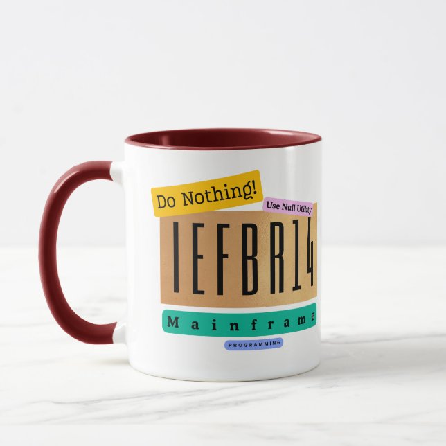 IEFBR14 Mainframe JCL Programming Mug (Left)