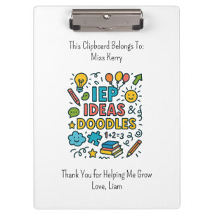 IEP Ideas, Doodles & Snacks   Inclusion Clipboard