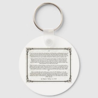 IF an Inspiring Poem for Young Men Key Ring