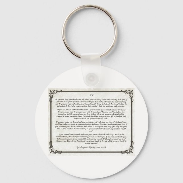 IF an Inspiring Poem for Young Men Key Ring (Front)