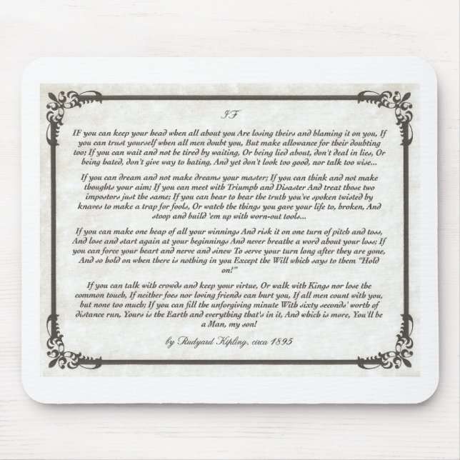 IF an Inspiring Poem for Young Men Mouse Pad (Front)