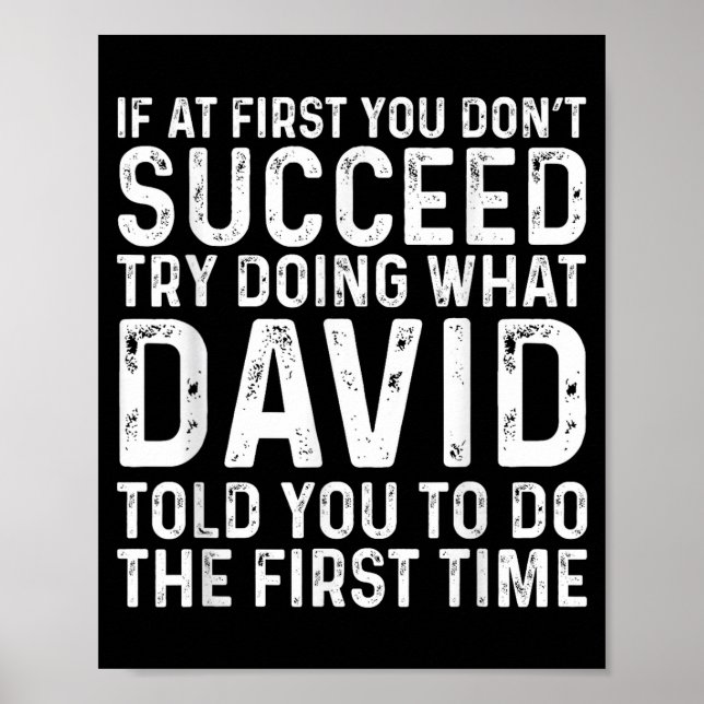 If At First You Don't Succeed Try Doing What David Poster (Front)