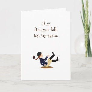 "If at first you fall, try, try again." Equestrian Card