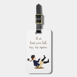 "If at first you fall, try, try again." Equestrian Luggage Tag