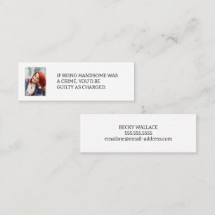 If Being Handsome Photo Dating Calling Card