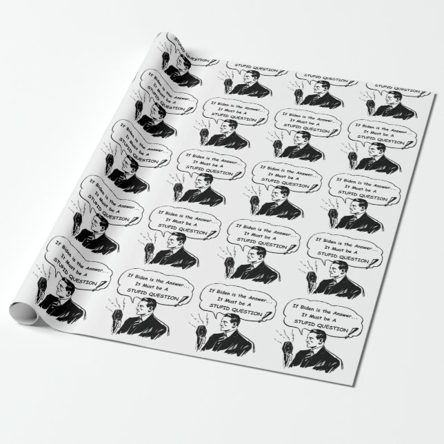 If Biden Is The Answer Comic Wrapping Paper (Unrolled)