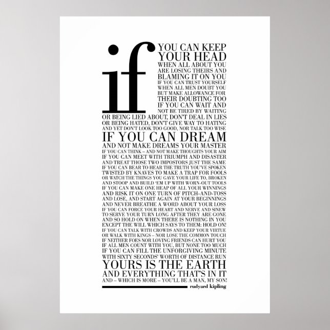 If by Rudyard Kipling (all options) Poster (Front)