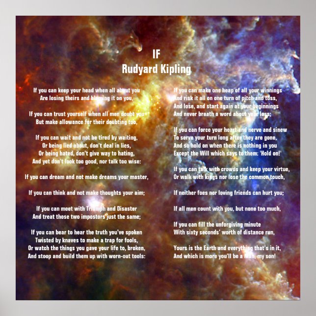 If by Rudyard Kipling Poster (Front)