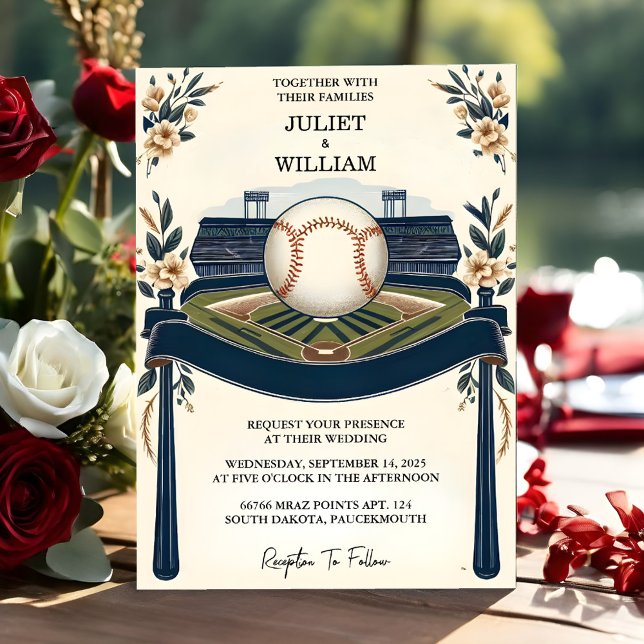 If Champion Team Ball Field Pitch Baseball Wedding Invitation (Creator Uploaded)