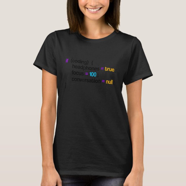 If Coding Headphones 100 Software Developer Progra T-Shirt (Front)