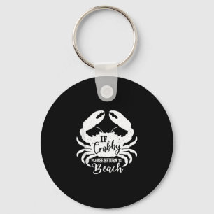 If crabby return to beach sea crab coastal funny key ring